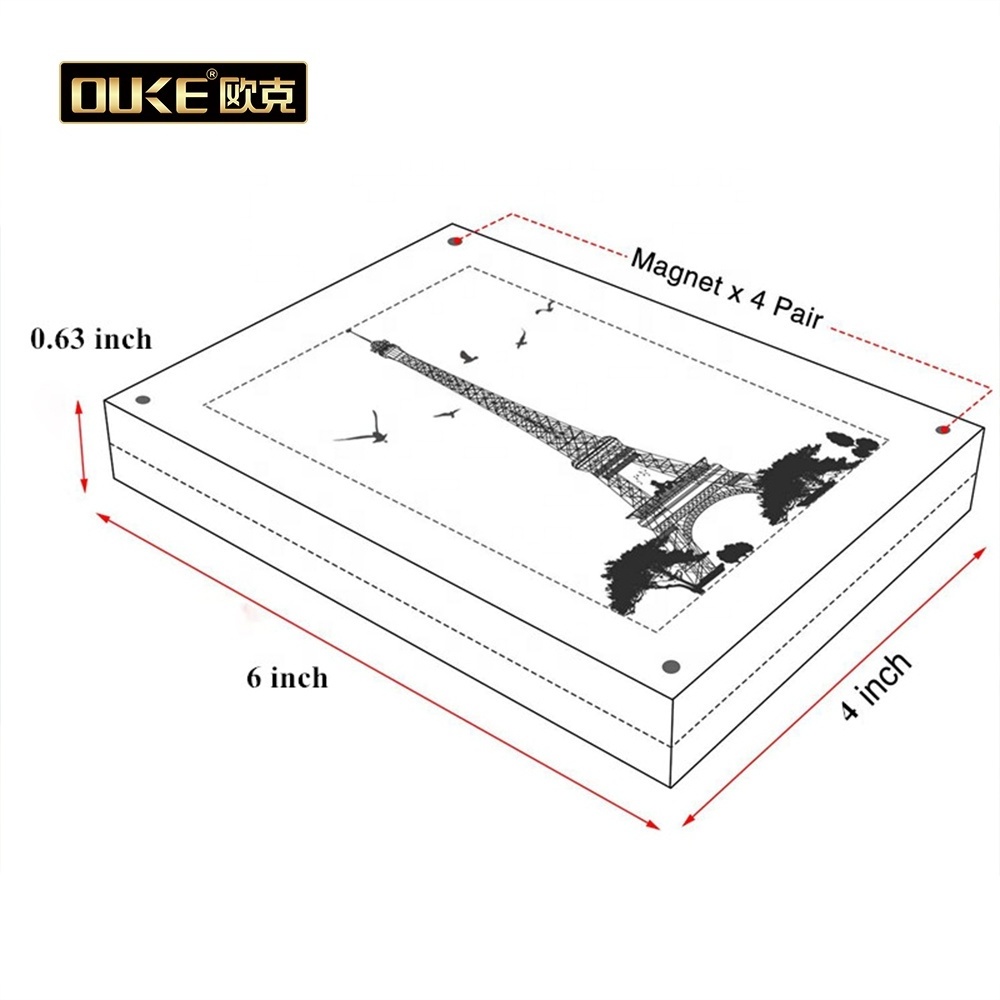 Wholesale 4x6 5x7 6x8 a4 Acrylic Picture Frames Acrylic digital Magnetic Photo Frame