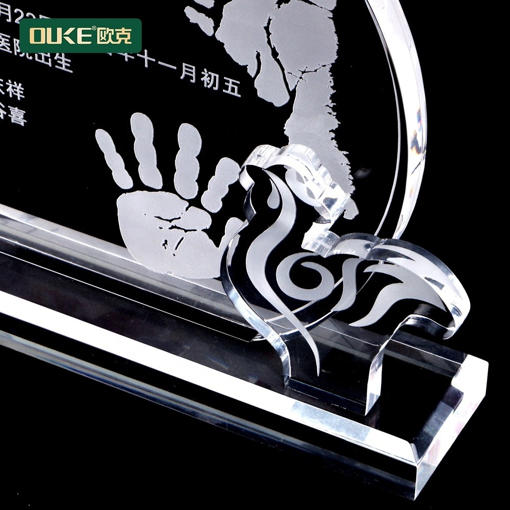 Hot selling exquisite personalized custom clear acrylic award trophy blanks