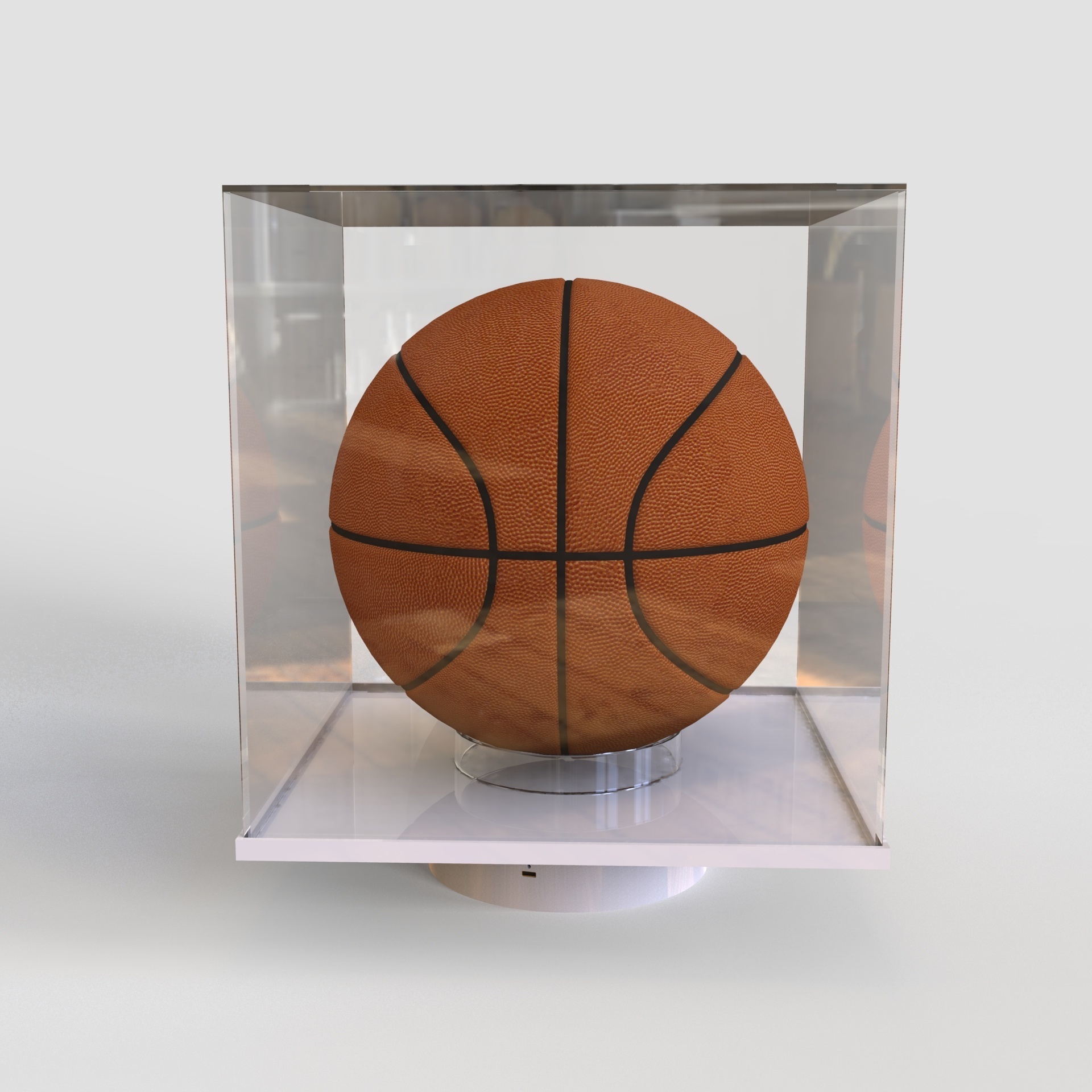 Factory Custom Electric Rotating Display Stand Clear Acrylic Dustproof Basketball Display Case