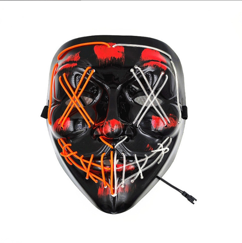 Halloween Masker EL Wire Flashing Cosplay Light Up Purge Mask Full Face Party Mask For Halloween