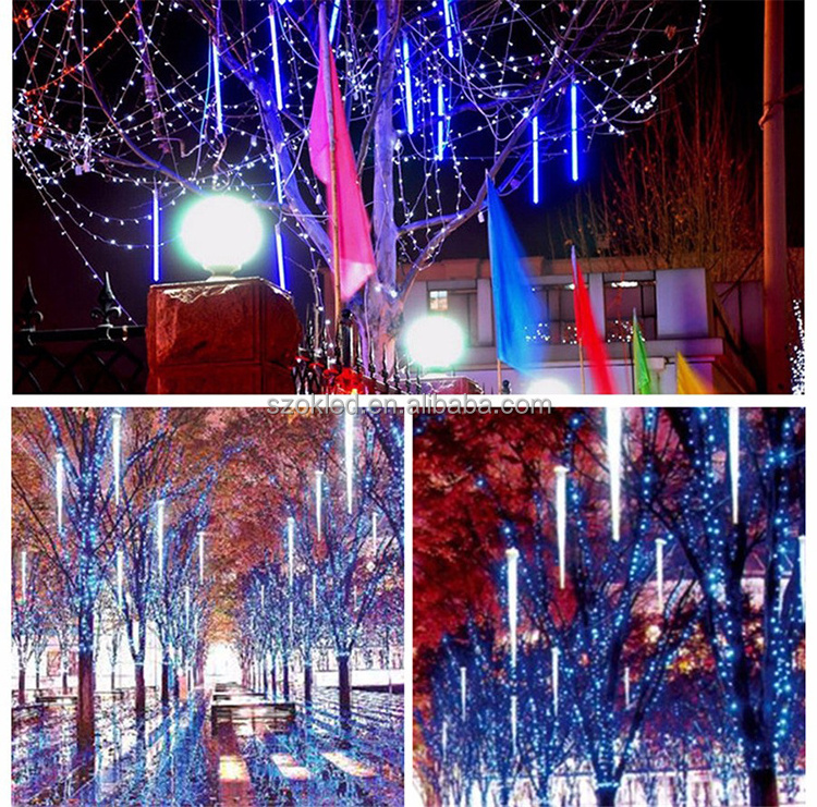 Wedding Festival rain Landscape Light Garden LED String Lights falling Meteor snow led shower Christmas light