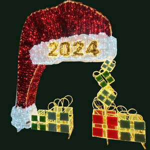 Illuminated Background Decoration New Year Arch Christmas Decorative Archway Event Square Decoration LED Arch Motif Lights