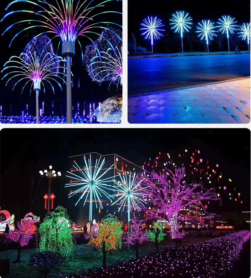 Landscape Holiday Fireworks Led Strip String Light Rgb Festoon Meteor Shower Rain Tube Motif Light For Decorative Lighting