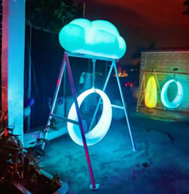 Furniture Playhouse Patio Holiday Hanging Chair Amusement Park Outdoor Courtyard Landscape Plaza Interactive Led Cloud Swings