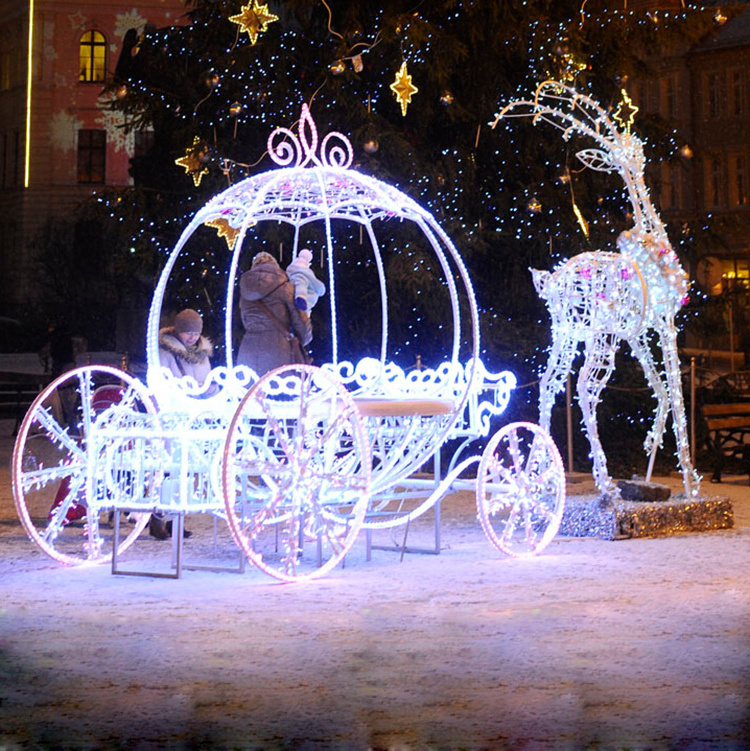 Beautiful white color cinderella pumpkin horse carriage  used cinderella wedding horse drawn carriage for sale