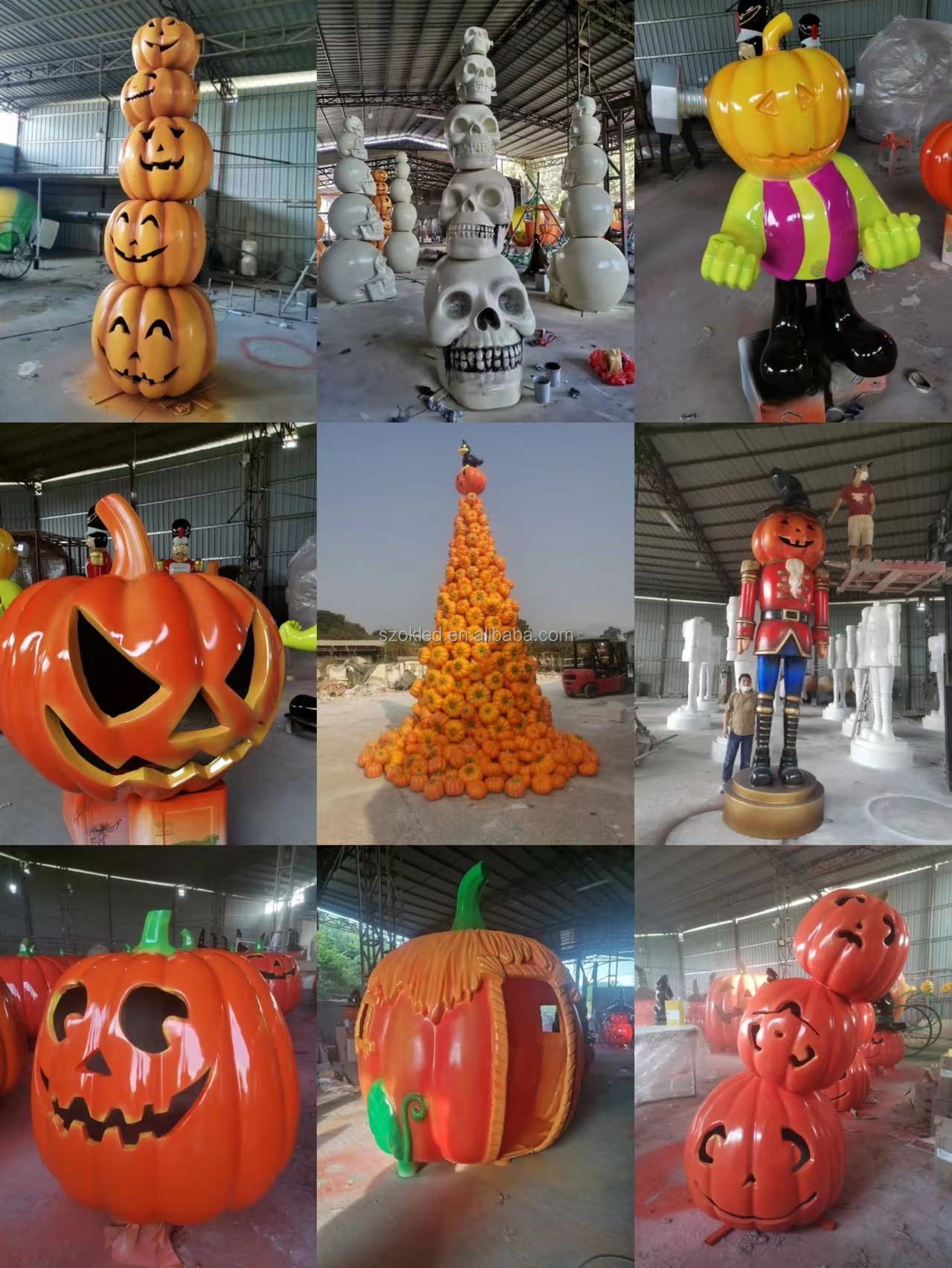 Commercial Navidad decor large Commercial creative amusement park halloween decoration custom fiberglass pumpkin