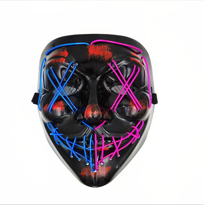 Halloween Masker EL Wire Flashing Cosplay Light Up Purge Mask Full Face Party Mask For Halloween