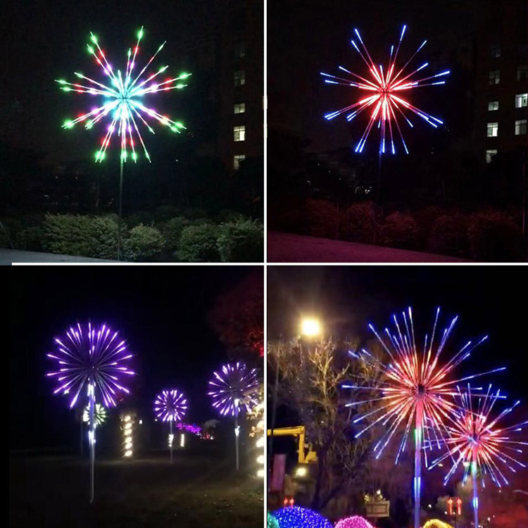 outdoor christmas new year decoration led fireworks lights christmas,firework light with stand,warm light starry firework led