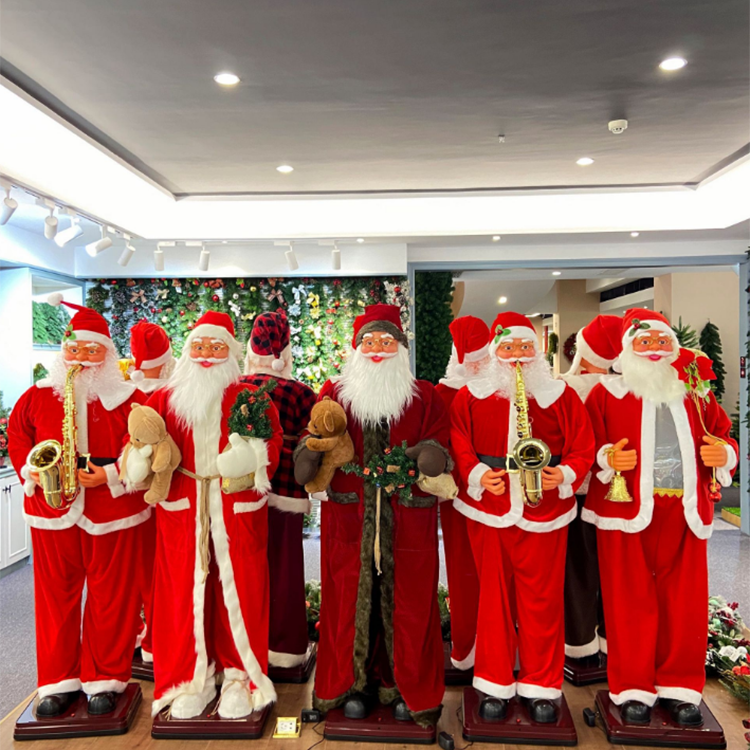 1.3m 4.3ft Electric Music Dancing Christmas Santa Claus with Saxophone