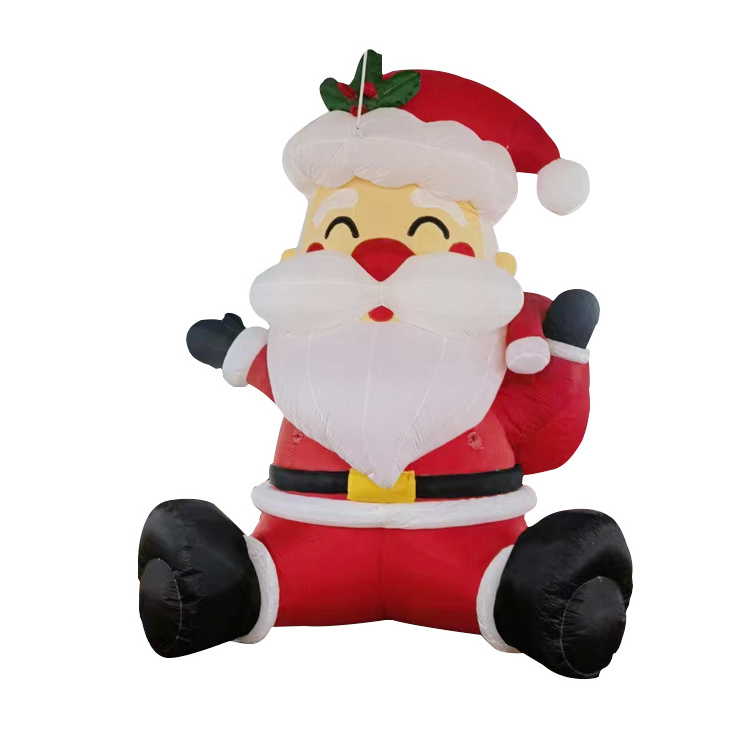 Custom Festival Outdoor Garden light PVC Christmas Santa Clause Snowman Inflatable Balloon Yard Tree Decoration Ornaments