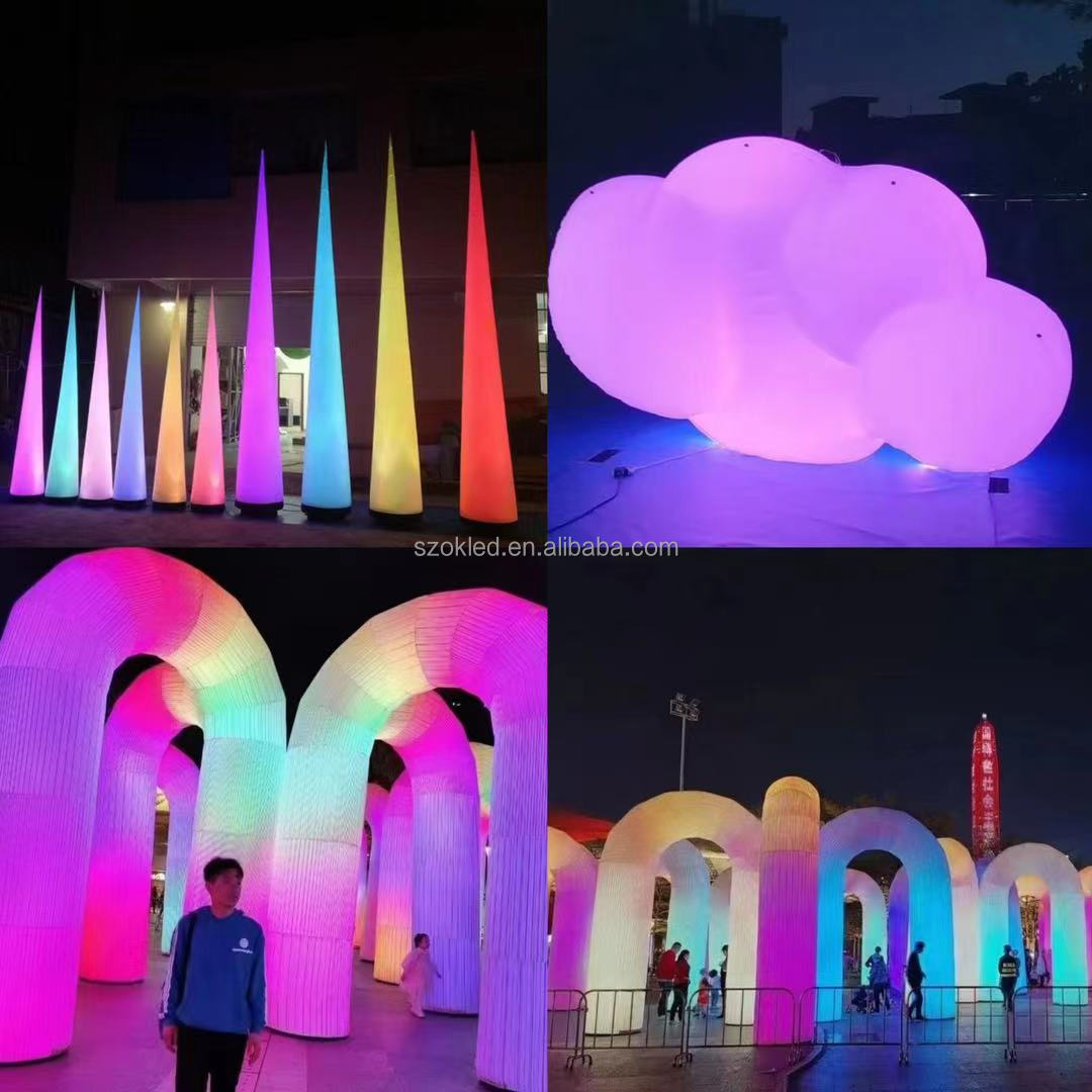 Outdoor lighting festival advertising inflatables inflatable led rainbow event night club event arch