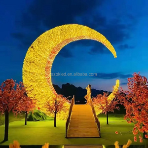 large handmade  waterproof Ramadan  moon star LED light outdoor Grandview Ramadan Crescent Moon Star Holiday decor