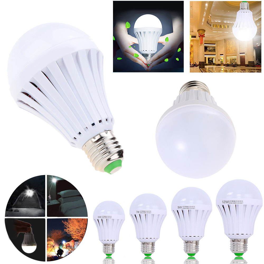 E27 Led Intelligent Magical Lamps 5W 7W 9W 12W E27 Emergency Light Bulb Rechargeable Led Lighting Outdoor 220V Bombillas Light