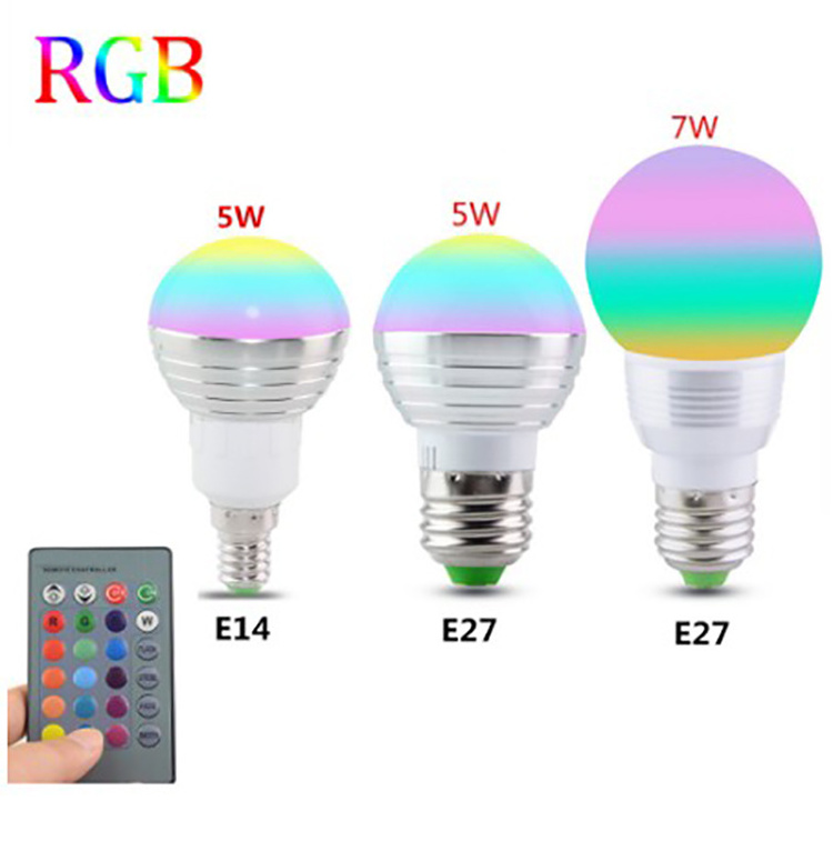 E27 3W 5W 10W RGB Multicolor LED Lamp Light 16 million Color Changing Bulb Remote Control led rgb bulb