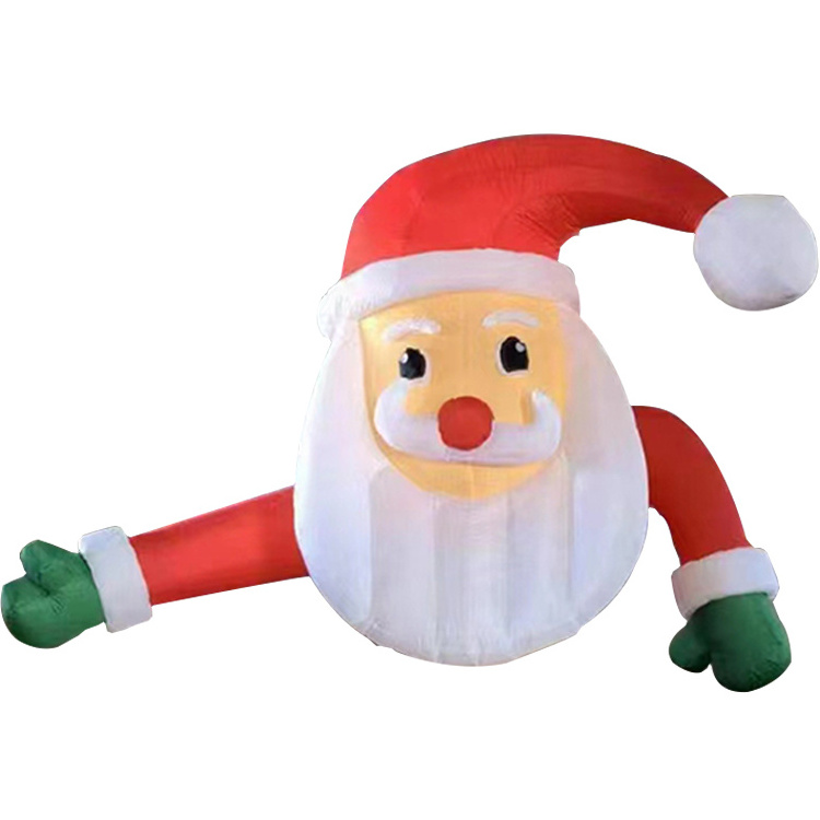 Custom Festival Outdoor Garden light PVC Christmas Santa Clause Snowman Inflatable Balloon Yard Tree Decoration Ornaments