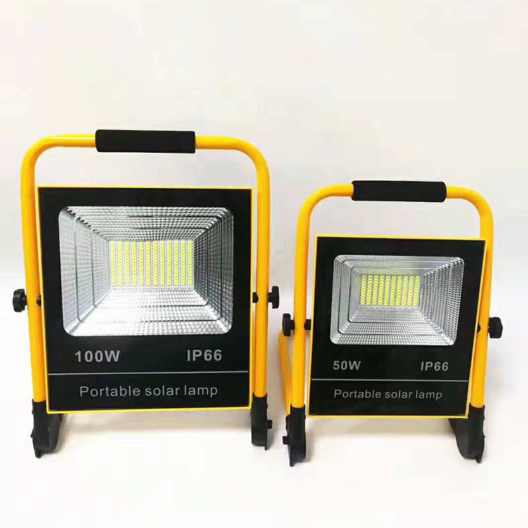 LED Rechargeable Portable Flood Light 50W 100W Camping Travel Emergency USB Solar Panel Charging Lamp