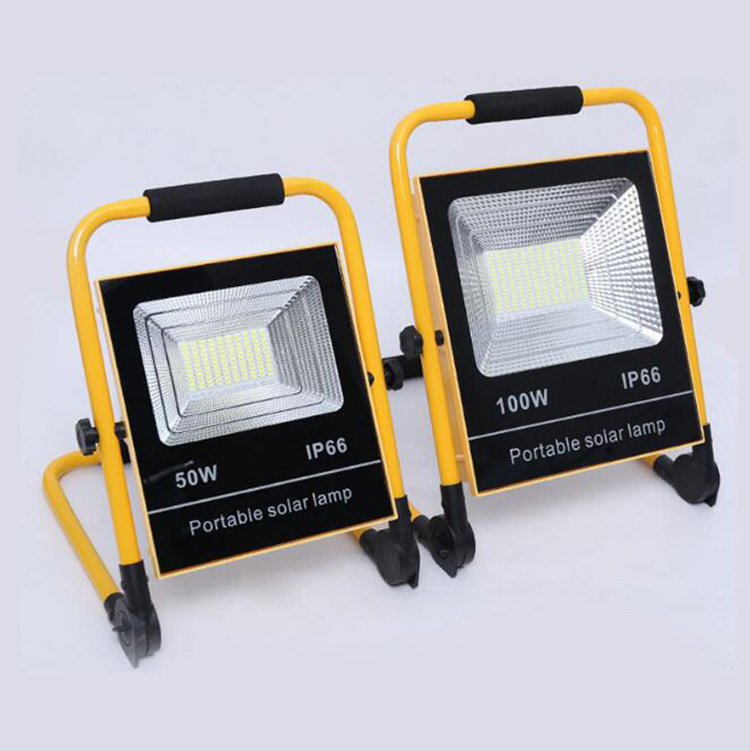 LED Rechargeable Portable Flood Light 50W 100W Camping Travel Emergency USB Solar Panel Charging Lamp