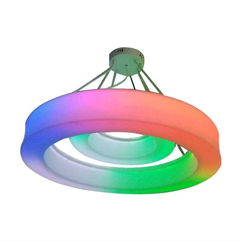 LED Pendant lights Round circle RGB lamp  PE  Plastic LED Ceiling Lamp Circle Rings Decoration hanging lights