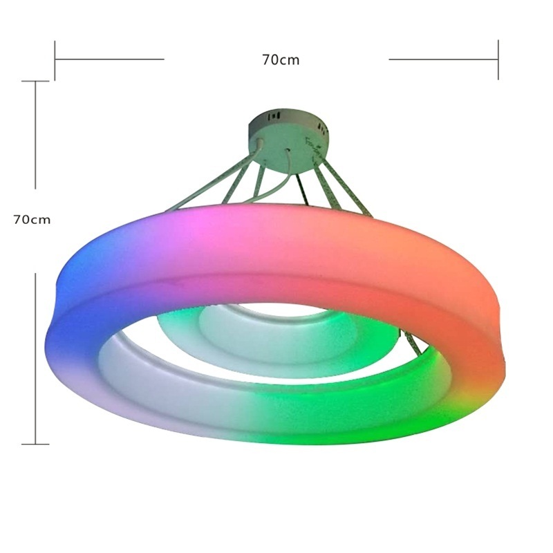 LED Pendant lights Round circle RGB lamp  PE  Plastic LED Ceiling Lamp Circle Rings Decoration hanging lights