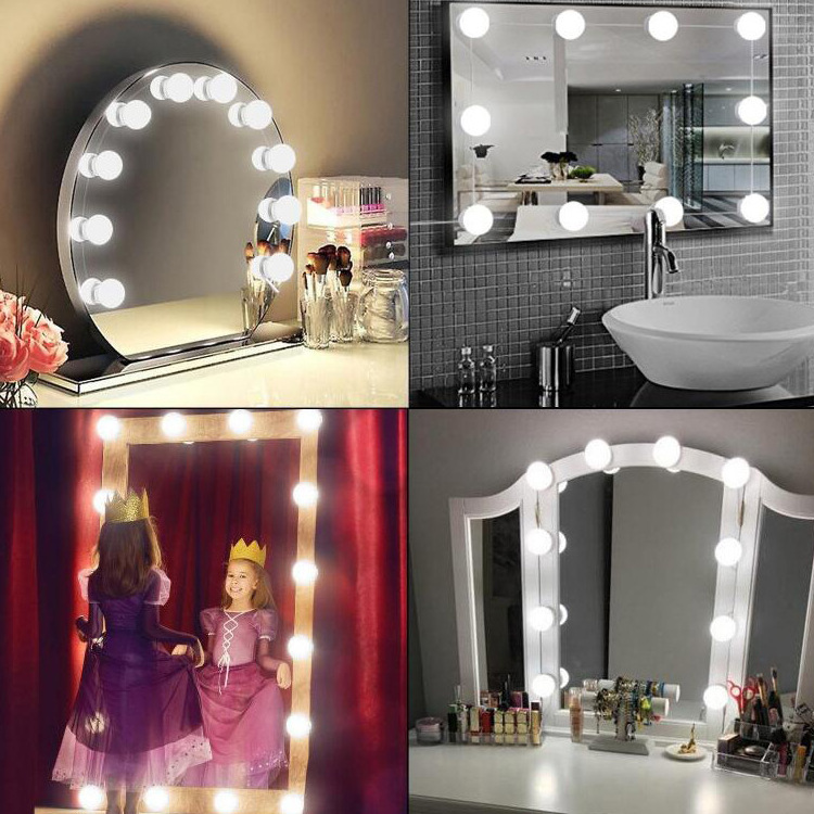 Dimmable10 Bulbs Kit Dressing Table Bedside Amber Modern Creative Decoration Bathroom Wall Lamp Led Mirror Lights