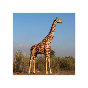 Life size animal art statues large custom colorful giraffe 12ft outdoor fiberglass sculpture statues