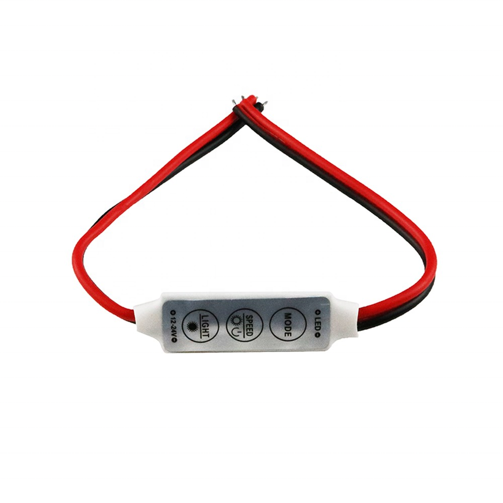 12V Mini 3 Keys Single Color RGB LED Controller Brightness Dimmer for led 3528 5050 strip light