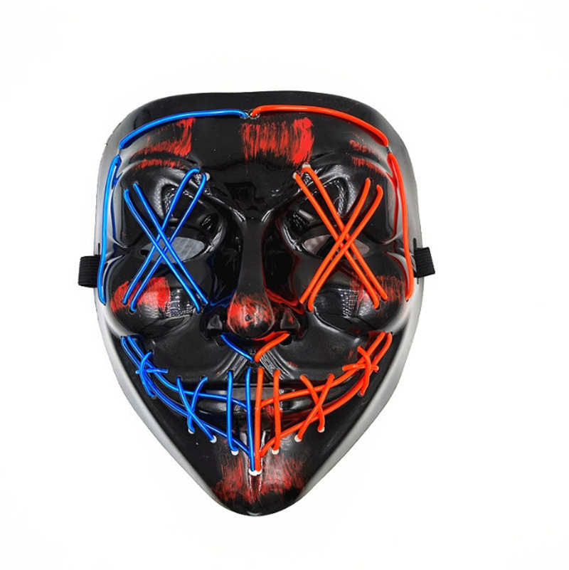 Halloween Masker EL Wire Flashing Cosplay Light Up Purge Mask Full Face Party Mask For Halloween