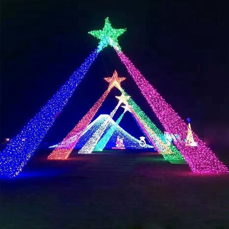 3D Large LED Christmas Star/Shopping Mall Ceiling Hanging Large Christmas LED Star Motif Lights Decoration