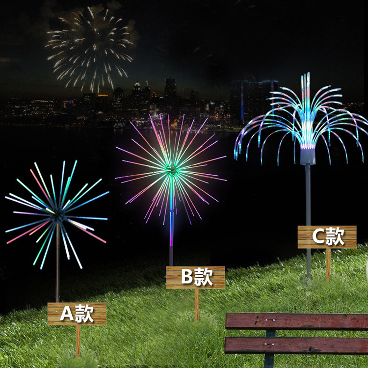 outdoor christmas new year decoration led fireworks lights christmas,firework light with stand,warm light starry firework led