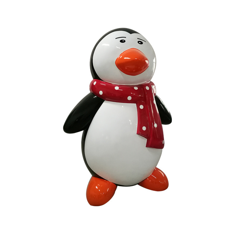 Manufacturer custom fiberglass sculpture, Hot sale statue sculpture, Holiday decoration Fiberglass life size penguins