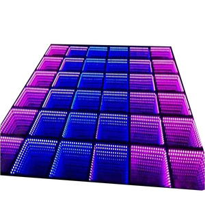 Outdoor Tiles Party Entertainment 3D Mirror Dancing Floors RGB Colorful Infinity Led Dance Floor For Club Disco Nightclub