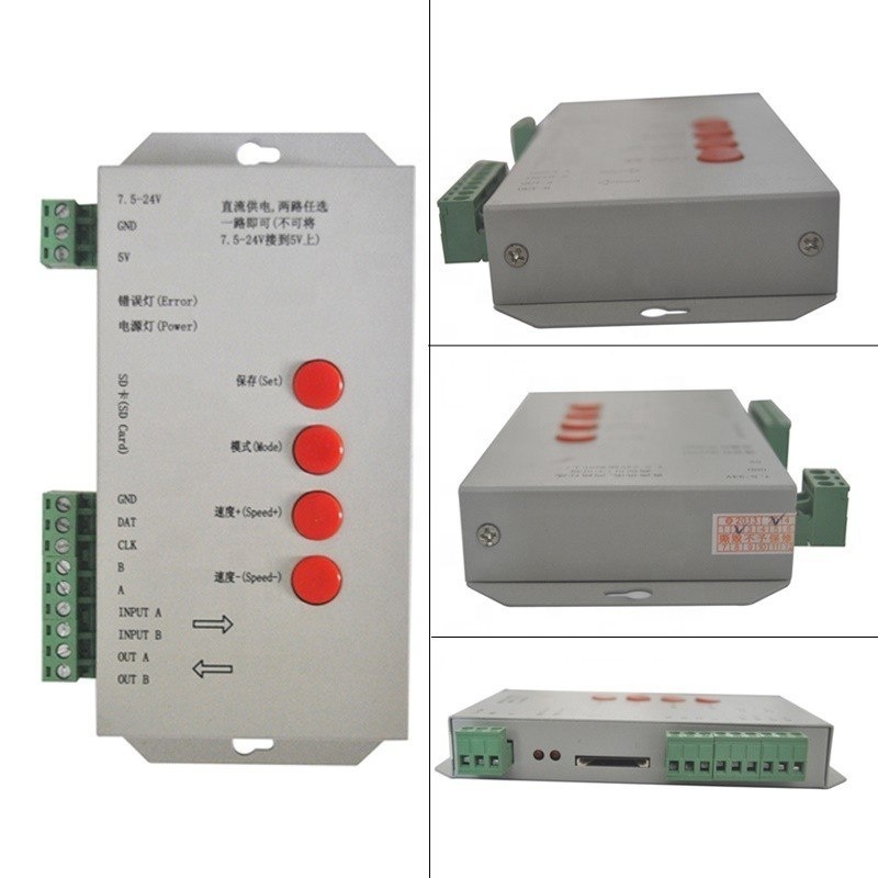 T1000S 128 SD Card Controller,DC5~24V,for WS2801 WS2811 WS2812B LPD6803 LED 2048 strip light lamp controller