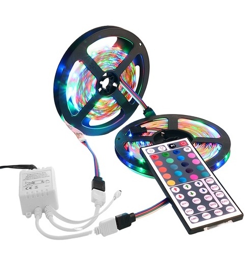 RGB led strip 3528 flexible strip light non waterproof 5M 300led+24key IR remote controller+DC12V power adapter EU/US/AU/UK