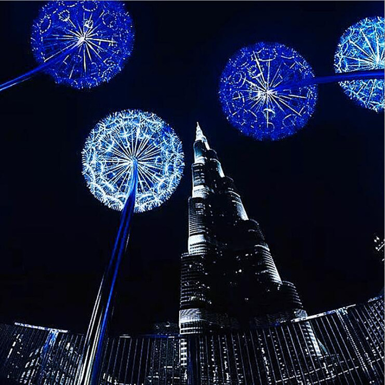 Custom High Cost-effective Led Waterproof Landscape Lighting Flowers Christmas Holiday Festival Street Dandelion Lights