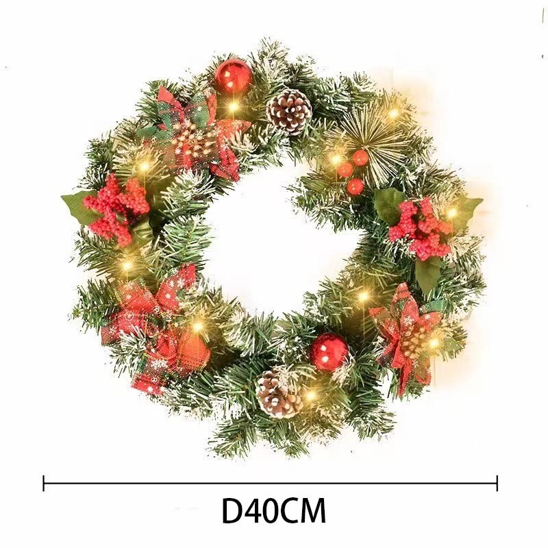 Holiday decoration garland outdoor artificial green leaves sofe pine Christmas wreath garland decorations