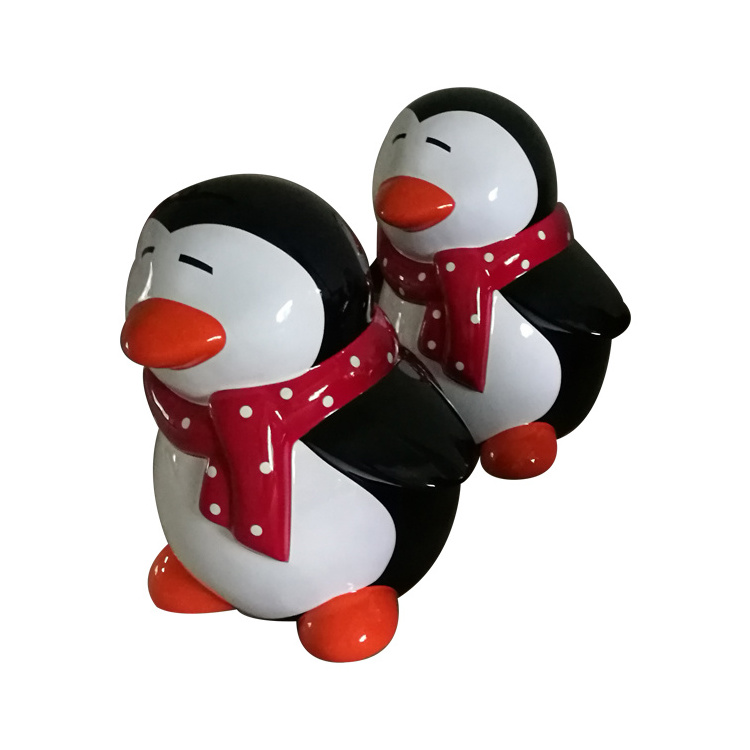 Manufacturer custom fiberglass sculpture, Hot sale statue sculpture, Holiday decoration Fiberglass life size penguins