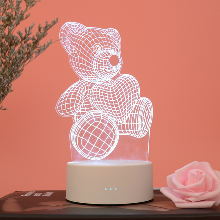 best kids night light,christmas led 3d night lamp kit,acrylic lamp bear 3d led night light projector lamp custom