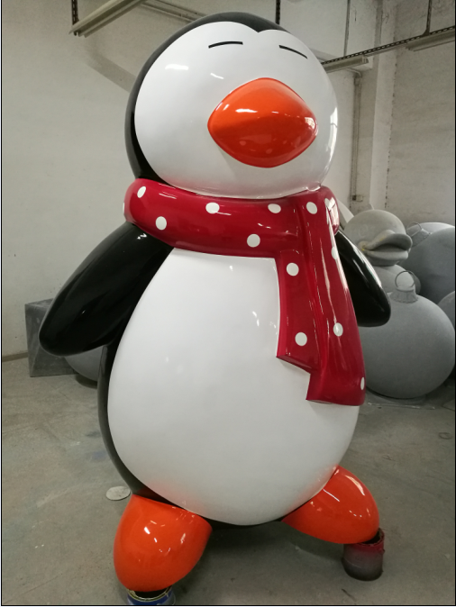 Manufacturer custom fiberglass sculpture, Hot sale statue sculpture, Holiday decoration Fiberglass life size penguins