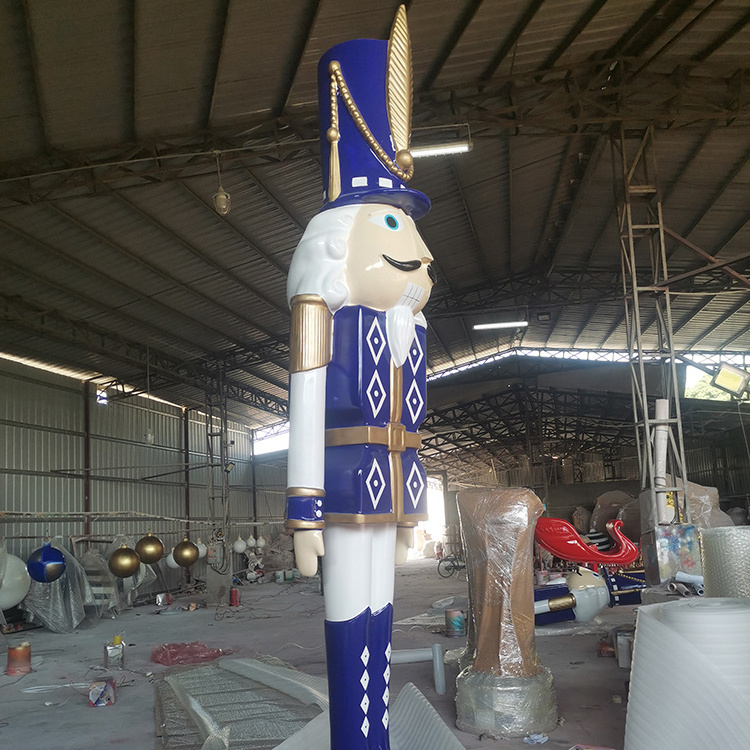 Life Size Outdoor 1.2m 1.8m 1.5m 2.4m 6ft 8ft Giant Large Christmas Fiberglass Nutcracker Soldier Decoration