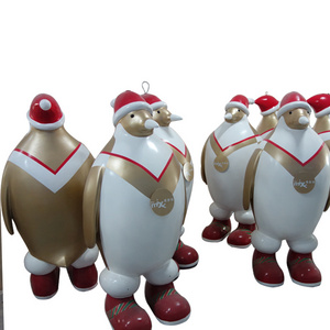 Manufacturer custom fiberglass sculpture, Hot sale statue sculpture, Holiday decoration Fiberglass life size penguins