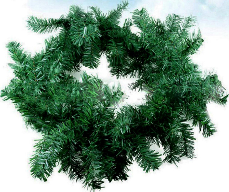 2.7M Rattan New Year Wreath Decor Xmas Tree Decoration Supplies Green Artificial PVC PET Material Pine Needles Christmas Garland