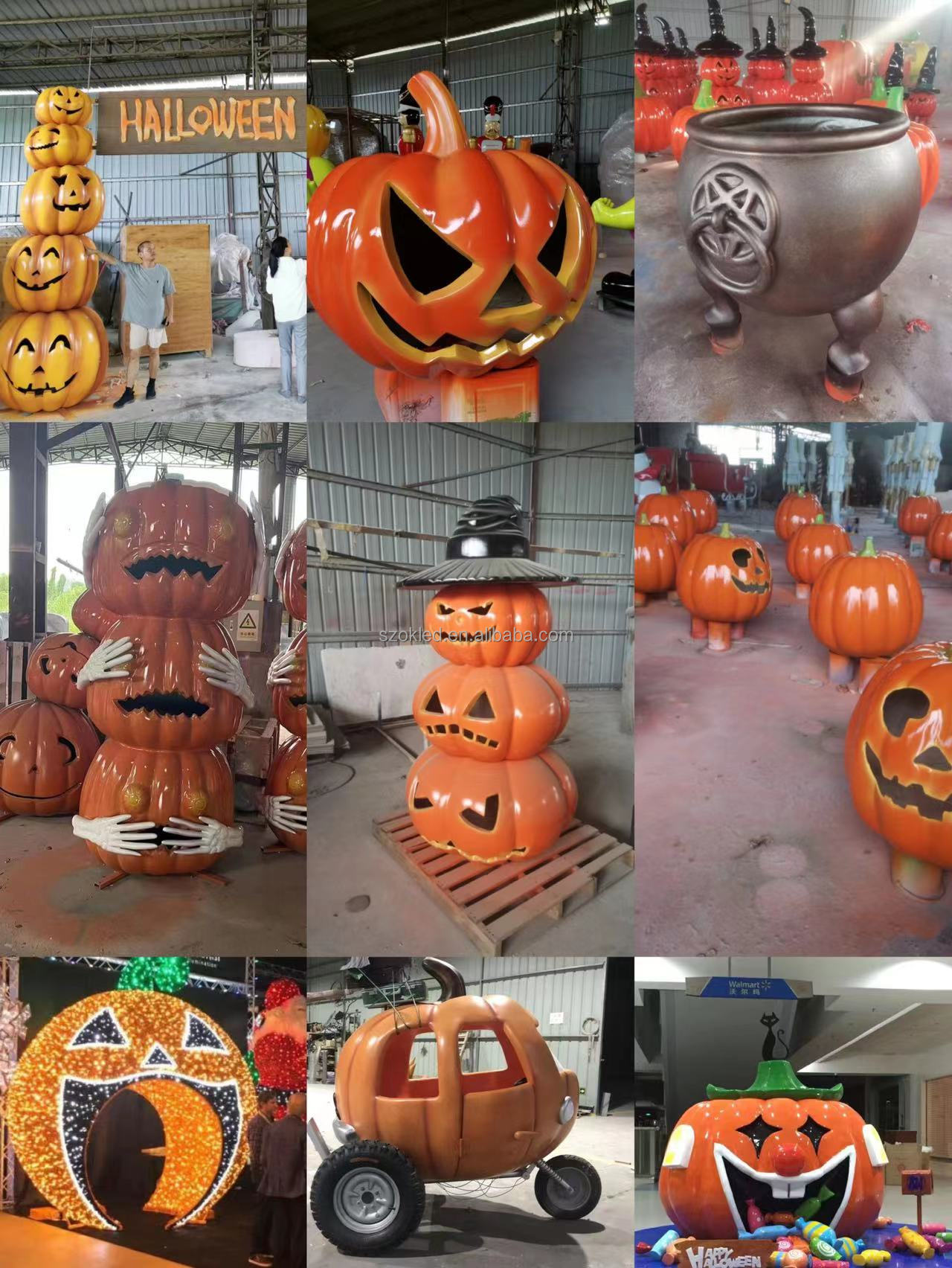 Commercial Navidad decor large Commercial creative amusement park halloween decoration custom fiberglass pumpkin