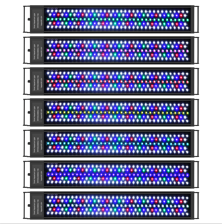 Build in Timer Auto On Off Extendable 12-17 Inches 7 Colors Sunrise Sunset Full Spectrum Light LED Aquarium Light