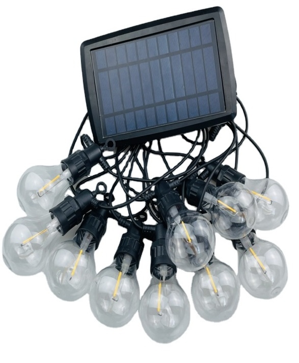 3V  led solar light Polysilicon solar panels A60 filament lamp 5M 10bulbs,  leader wire 1.5M led belt light