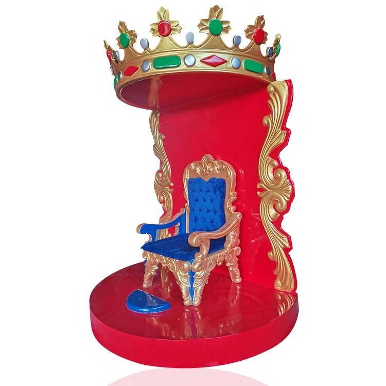 Customized Life Size Resin Sculpture Decorations Fiberglass Christmas Santa King Queen Royal Chairs Throne Furniture