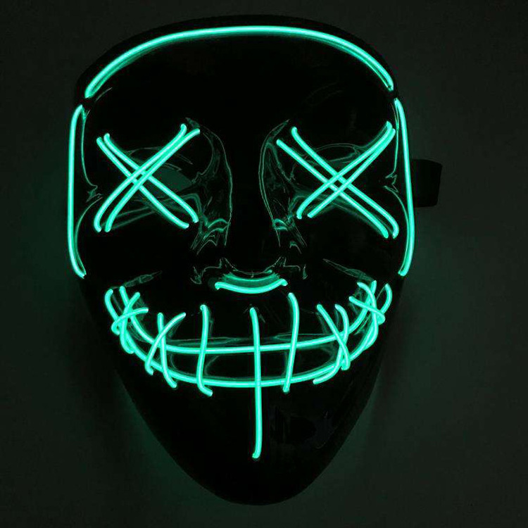 New EL Wire Lighting Purge Mask Halloween Neon LED Light up Mask for Party