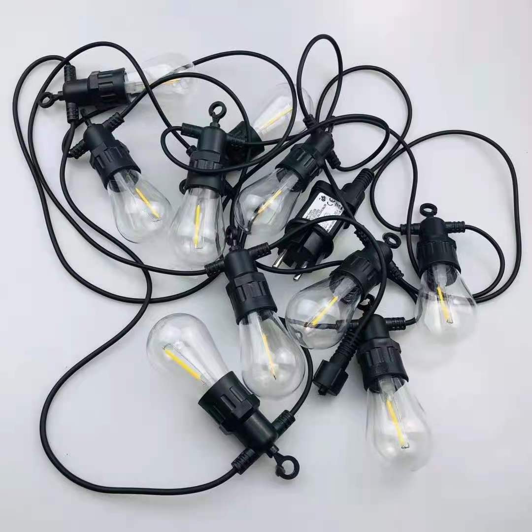 3V  led solar light Polysilicon solar panels A60 filament lamp 5M 10bulbs,  leader wire 1.5M led belt light