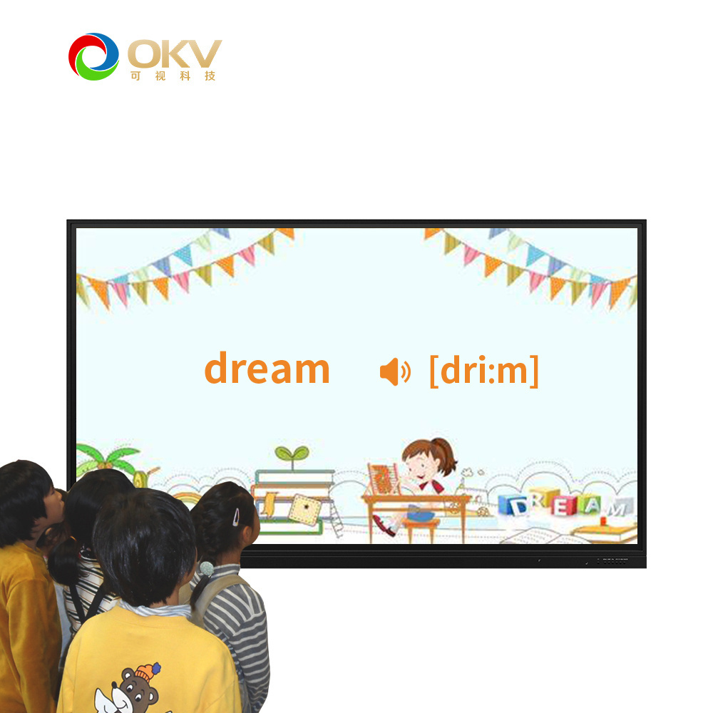 OKV 55 65 75 86 Inch IWB Education White Board Best Price Interactive Classroom Mobile Television Whiteboard for School