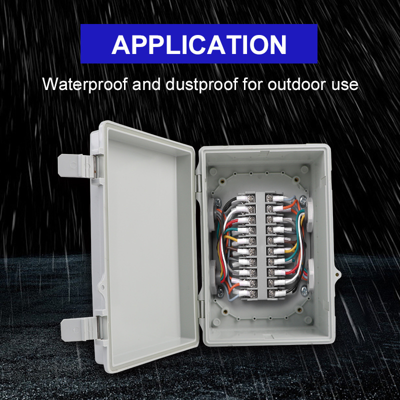 IP65 IP66 Outdoor Hinge Lock Clear Transparent Lid Distribution Junction Plastic Project Enclosure Power Electric Waterproof Box