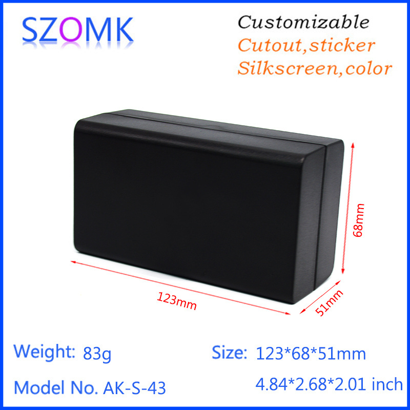 Black color plastic case for electronics project wall outlet enclosure